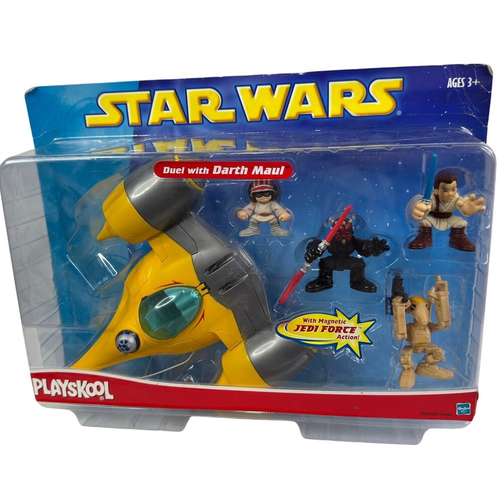 Playskool Star Wars Duel with‎ Darth Maul - Set Naboo Starfighter Figures 2002